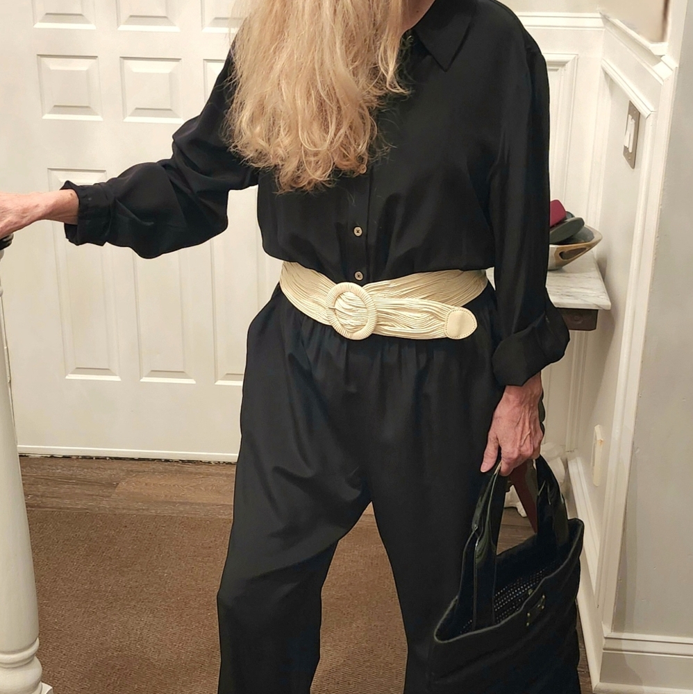 Diane Von Furstenberg Ex Cond & Pro Cleaned Silk Jumpsuit W/ Pockets, Large, $75 - Picture 11 of 14